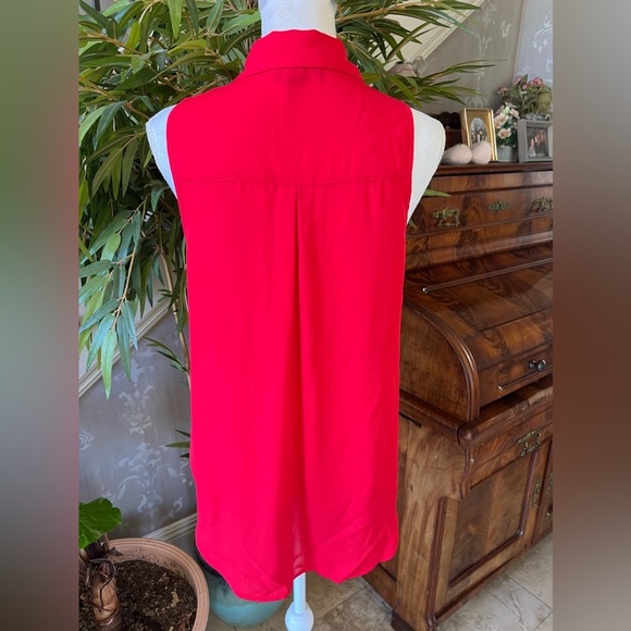 BCX ladies sleeveless button-down top, NWT size medium red - Picture 9 of 11